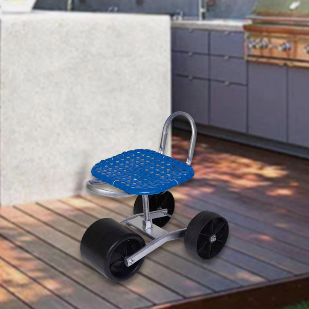 Garden Stool 360-degree Rotating and Lift Garden Seat with Wheels for Planting