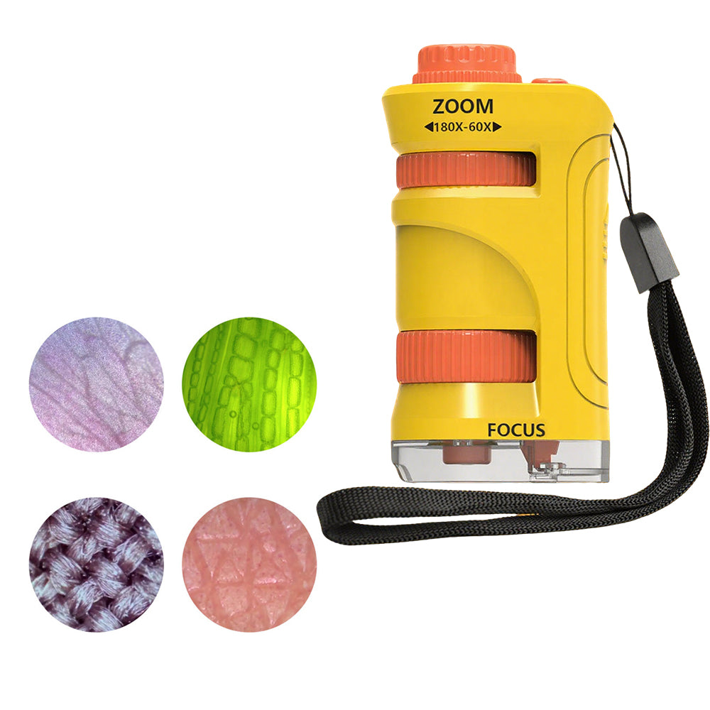 Handheld Pocket Microscope Science Toys 60X-180X Portable Microscope