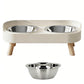 Elevated Double Stainless Steel Pet Food and Water Bowl Set