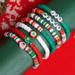 6Pcs Hand Decoration Christmas Bracelets Cute Letter Elastic Bracelet for Women