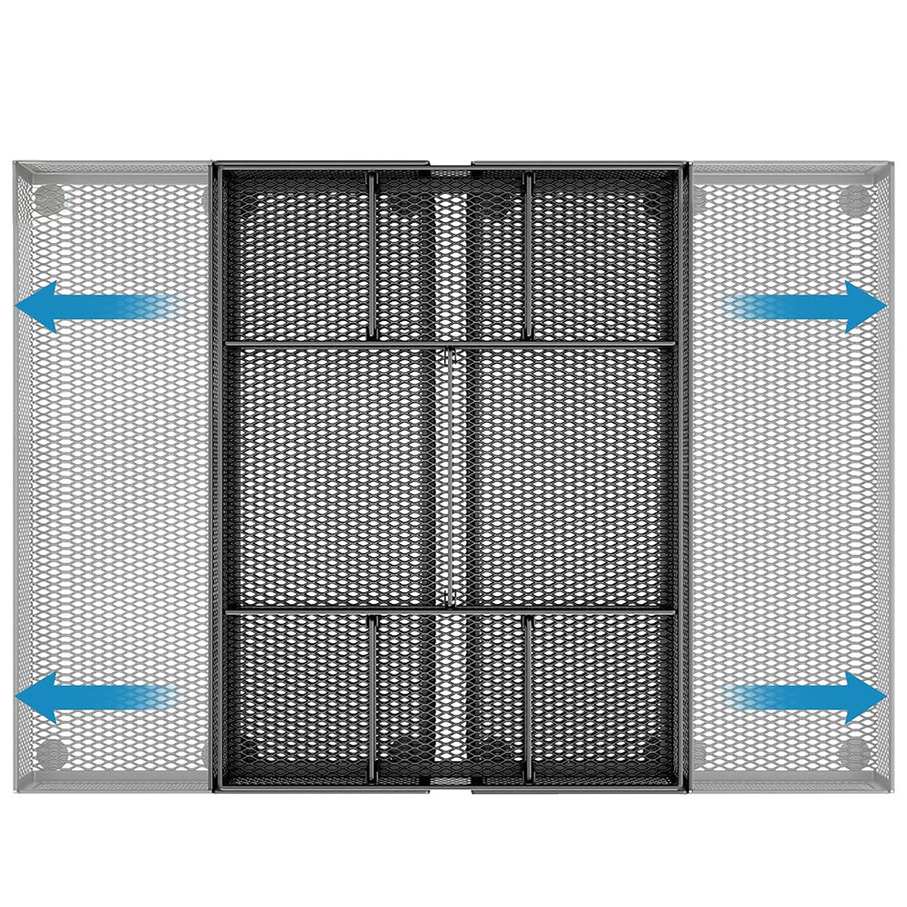 Expandable Desktop Drawer Organizer Basket with Adjustable Dividers for Home Office