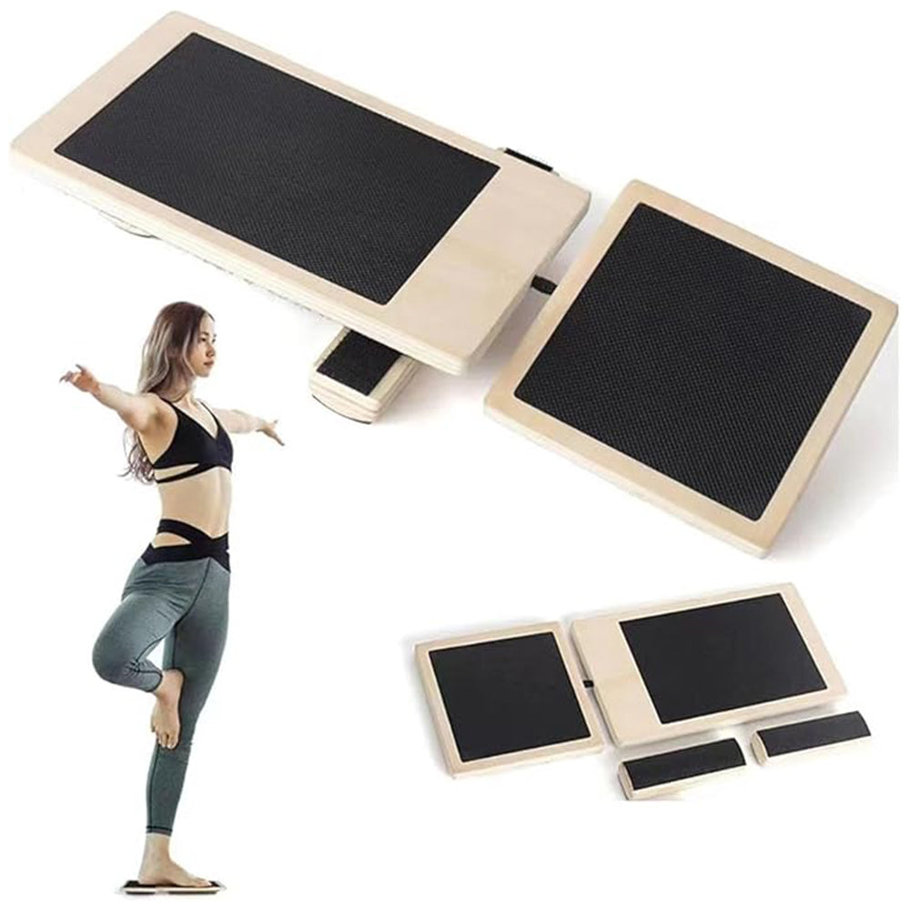 2Pcs Wooden Non-Slip Foot Strengthener Trainer Ankle Balance Board
