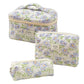 3Pcs Set Floral Cotton Cosmetic Bag