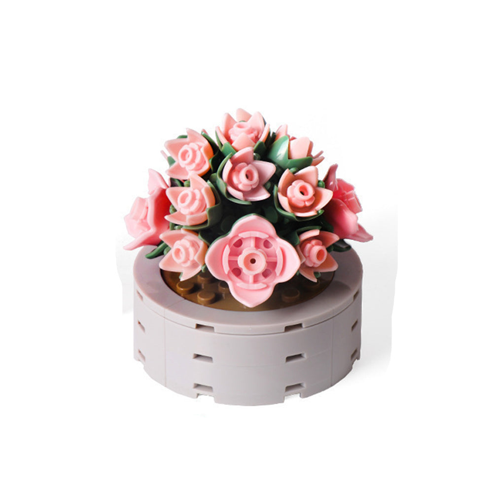 Creative Succulent Plants Decor Building Kits Bonsai Building Toy with Flowers