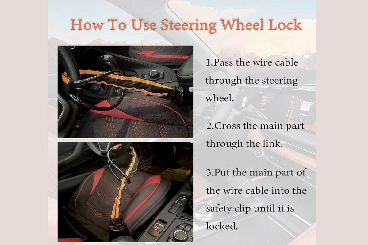Car Steering Wheel Lock Buckle Security Lock for Vehicle Safety