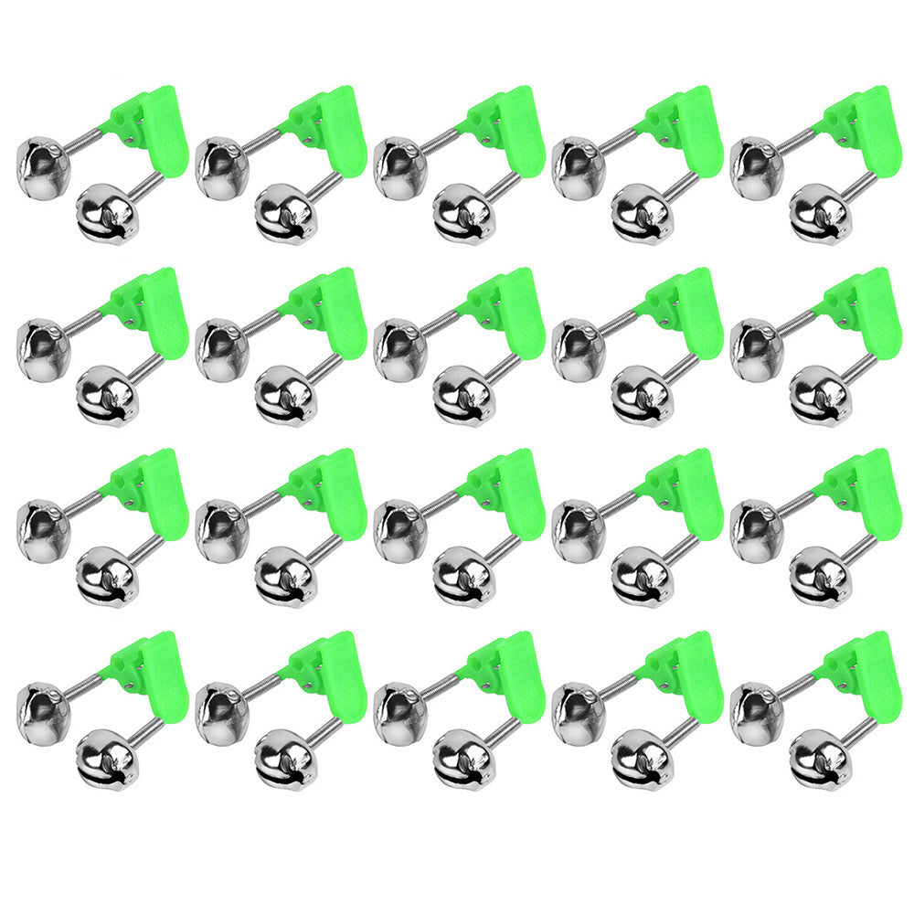 20 Pcs Fishing Bite Alarm Bells for Rod Tips Day and Night