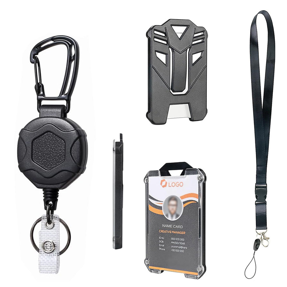 Badge Holder Retractable ID Cards Holder with Lanyard