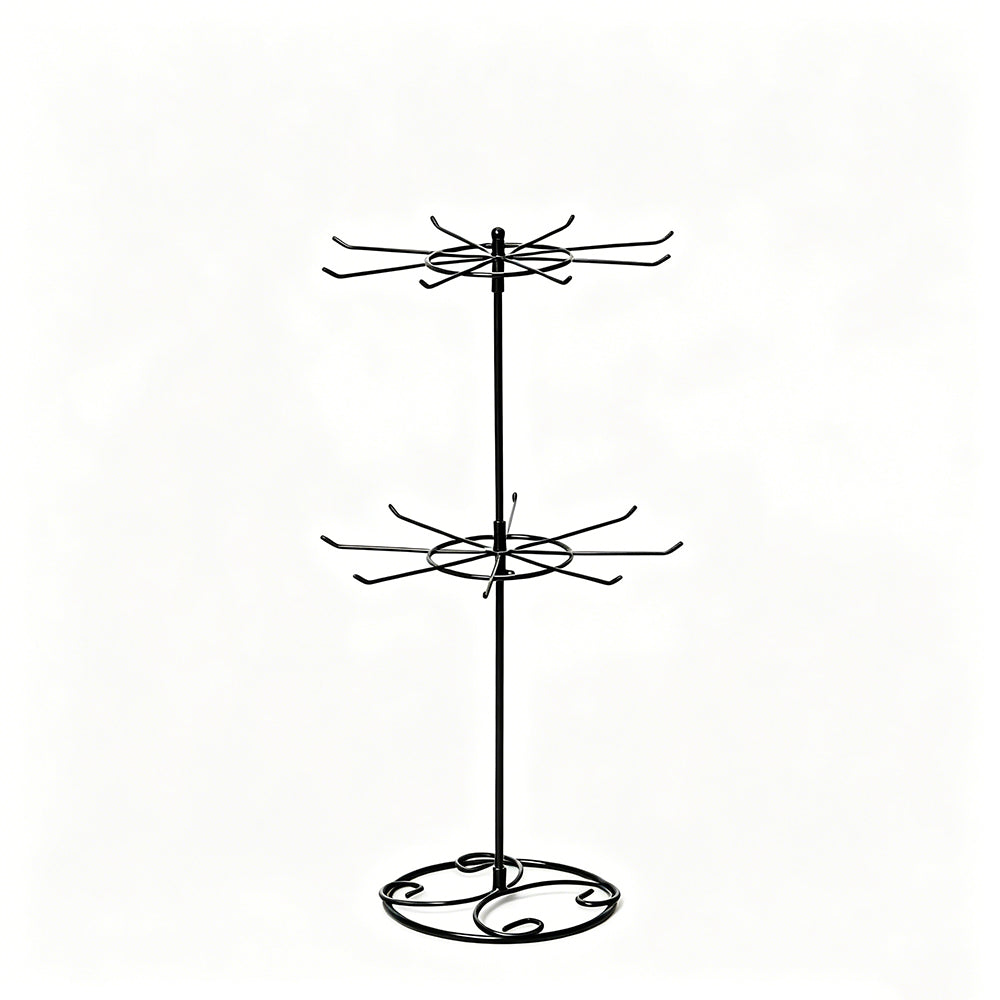 Rotating Jewelry Display Stand Double Layer Organizer Rack