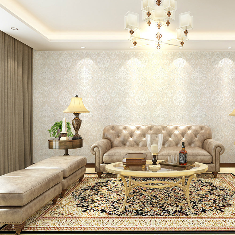 Embossed Floral Wallpaper Non-Woven 3D Wall Paper for Home Decoration