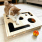 Cat Puzzle Toy Box Wooden Interactive Scratch Maze Toy with Bell Balls for Cats