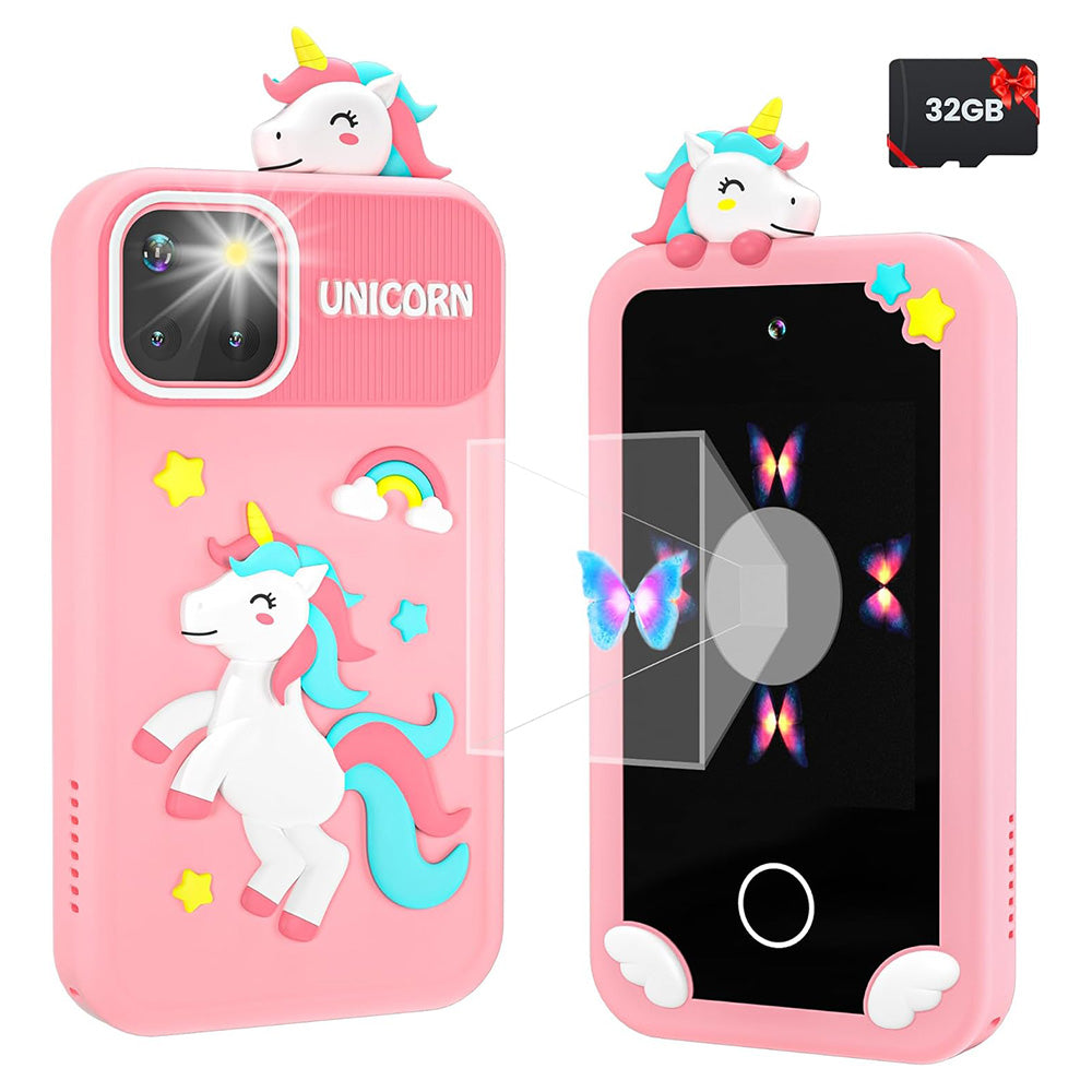 Smart Phone Toy Unicorn Dual Camera Touchscreen Phone with 32G TF Card