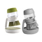 2Pcs Dish Scrub Brush with Soap Dispenser Palm Scrub Washing Brush Pressing Cleaner