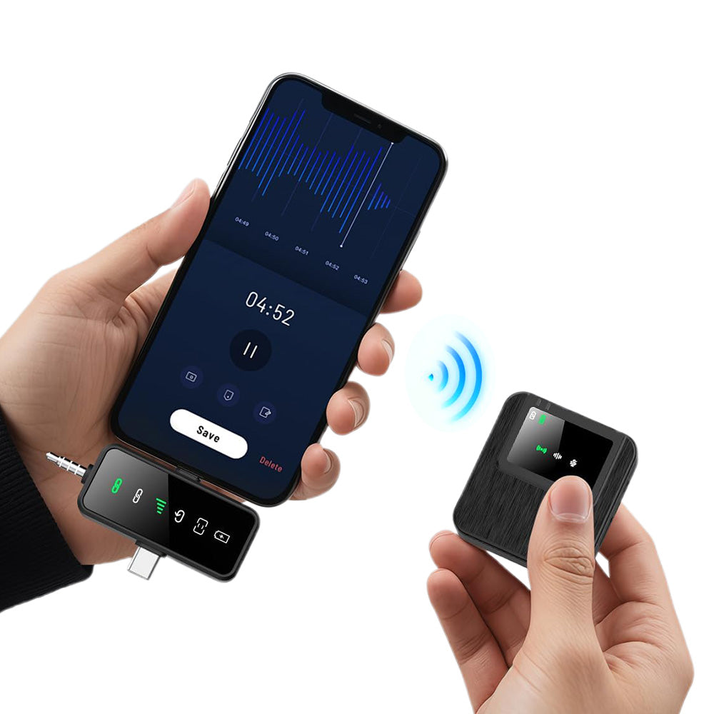 3-in-1 Mini Microphone for iPhone Android Camera Wireless Lavalier Microphone