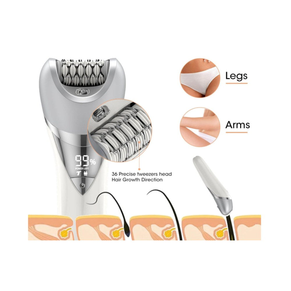 7 in 1 Epilator Hair Removal for Women Face Massage and Body Exfoliator