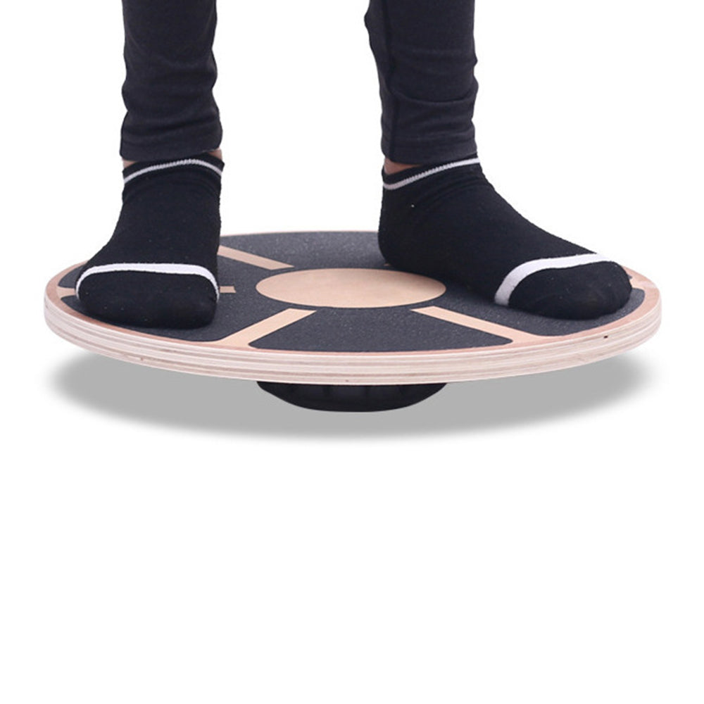 39.5cm Non-Slip Wooden Wobble Balance Board for Exercise Training