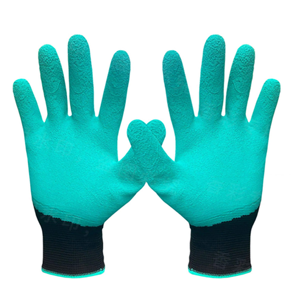 2 Pairs Waterproof Gardening Gloves with ABS Claws for Digging