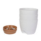 3Pcs Round Self Watering Planters Pot with Drainage Hole and Tray