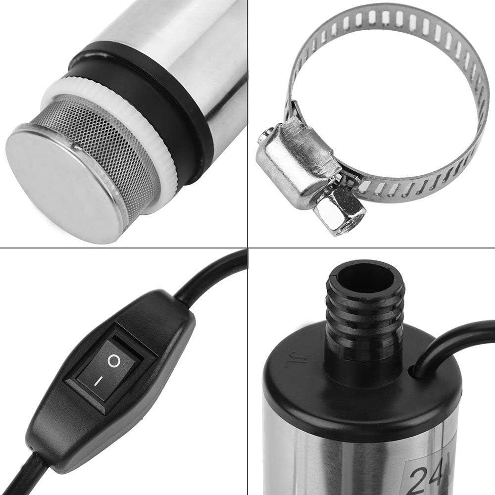 2Pcs 12V Stainless Steel Diesel Fuel Transfer Pump with Filter