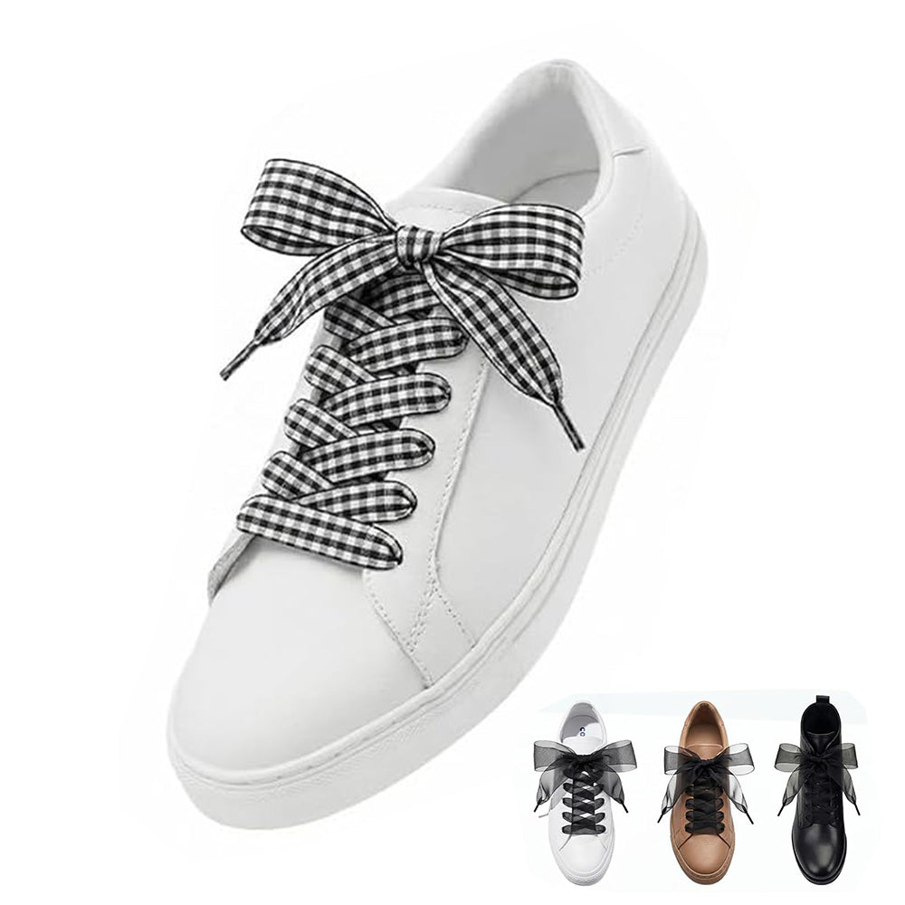 6 Pairs Wide Satin Ribbon Replacement Shoelaces for Sneakers Boots