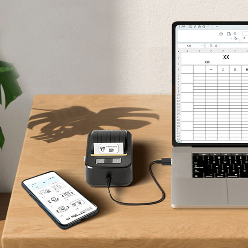 Bluetooth Label Maker Machine With Tape Inkless Labeler Sticker Printer