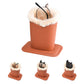 Soft Plush Lined Eyeglasses Desk Holder PU Leather Glasses Display Stand With Base