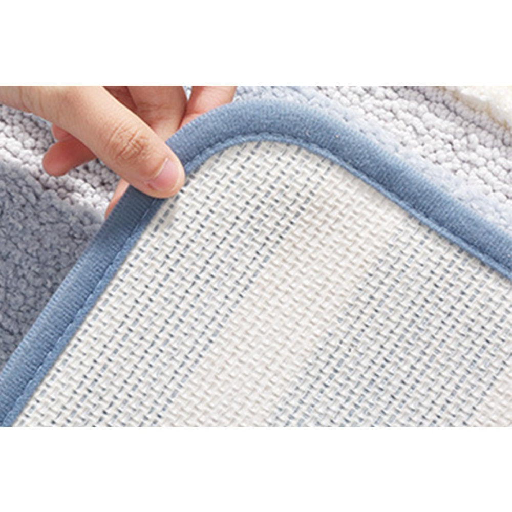 Bath Mat Soft Absorbent Microfiber Rug for Shower Floor-Blue