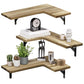 Corner Floating Shelves Set of 3 Wall Mounted Rustic Wood Storage Display Shelves