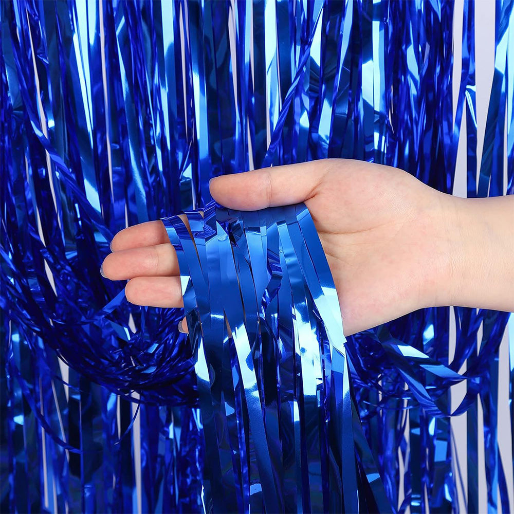 2Pcs 2m Metallic PET Foil Fringe Door Curtains for Party Backdrops