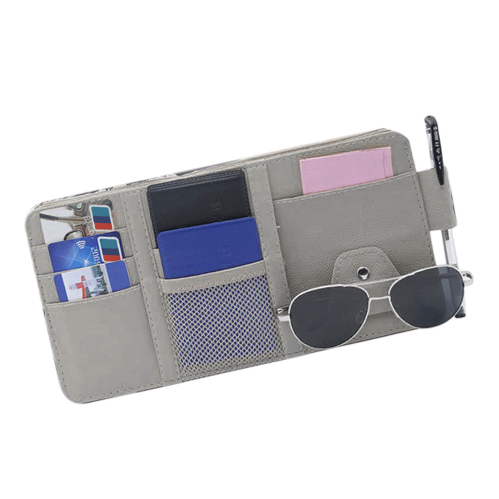 Car Sun Visor Organizer Driver License Sunglasses Holder Pocket
