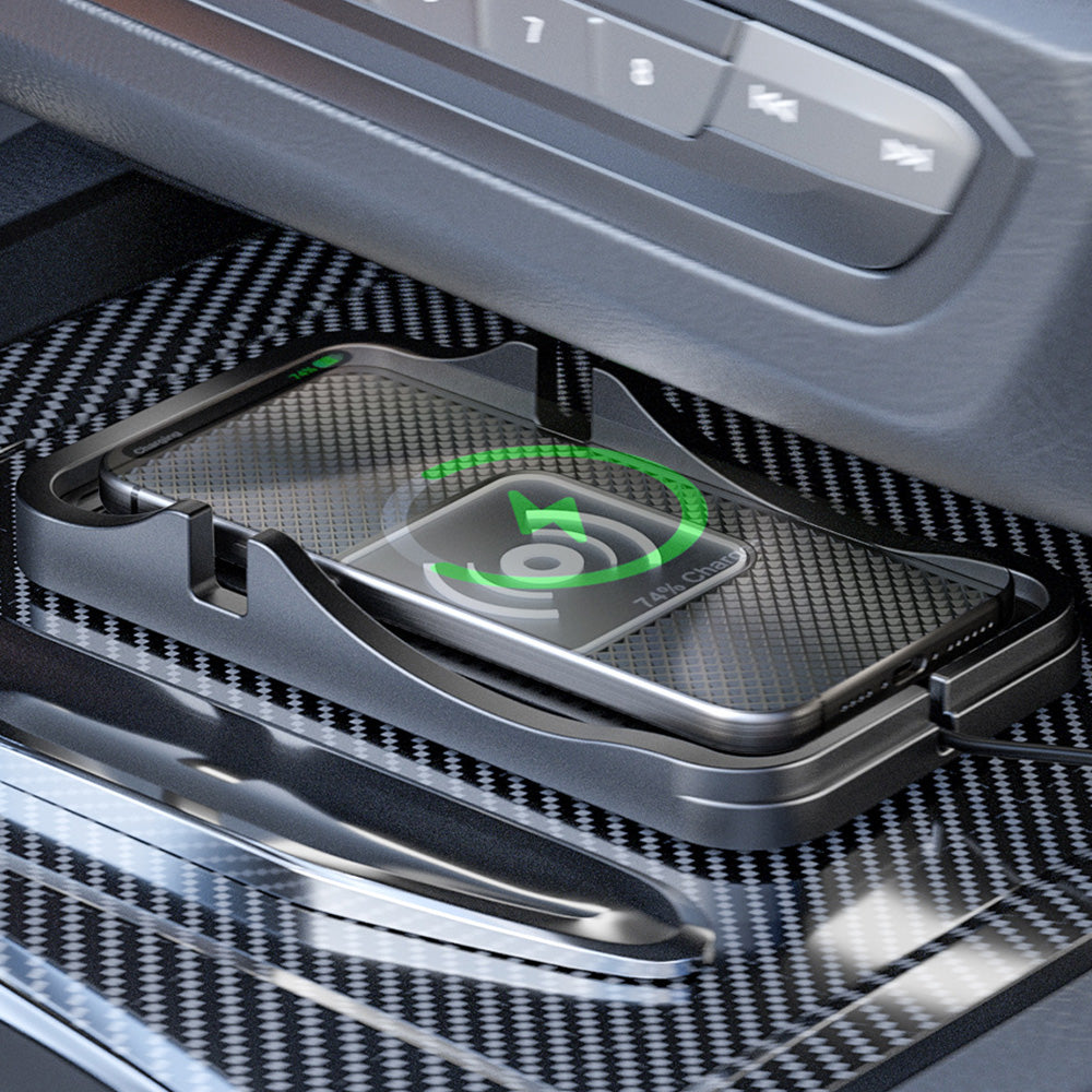 2 in 1 15W Wireless Auto Charging Pad and Non Slip Phone Holder