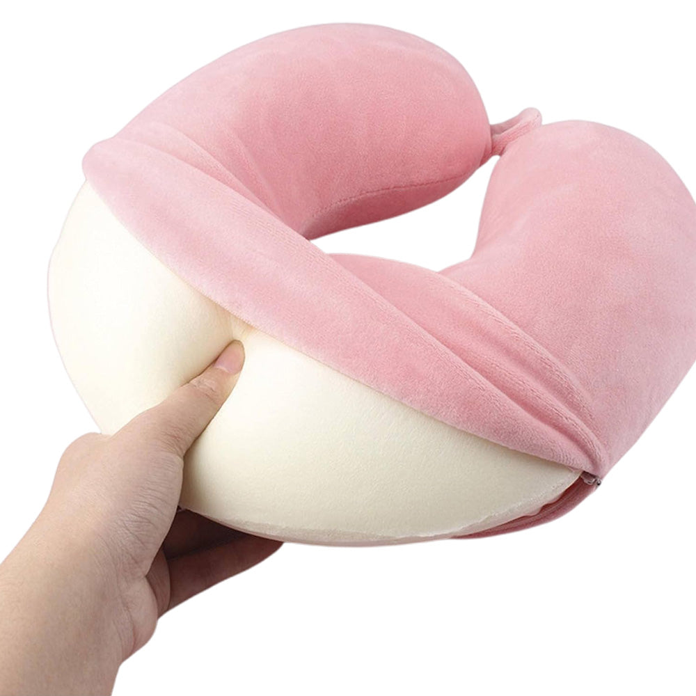 Travel Pillow Memory Foam U Shaped Neck Pillow with Storage Case for Airplane Chair
