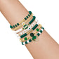 7 Piece Elastic Clay Bead Football Bracelet Stack Set