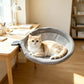 Desk Mounted Reversible Cat Hammock with Steel Frame in Gray