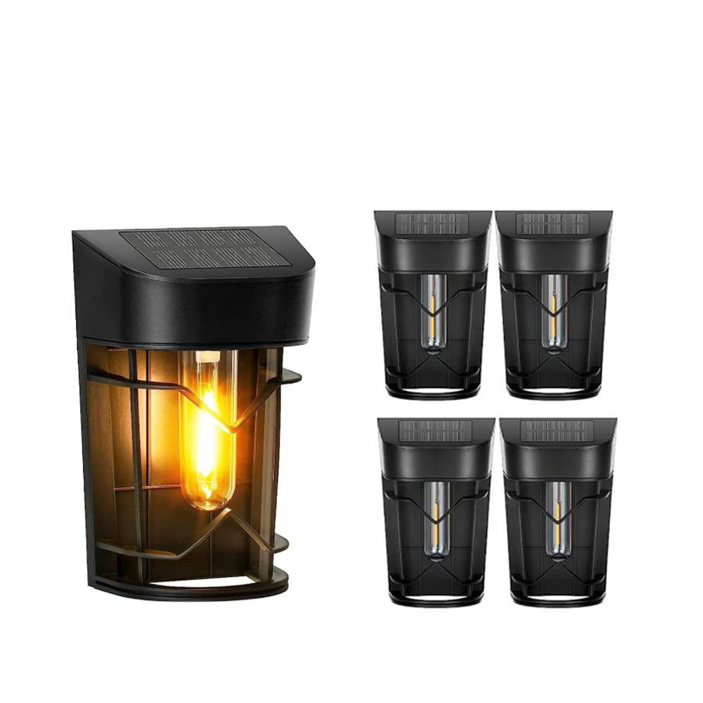 4Pcs Solar Fence Light Water-resistant Outdoor Wall Lamp