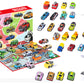 22PCS Christmas Advent Calendar Pull Back Car Toy Blind Box Set with Map for Birthday Gift