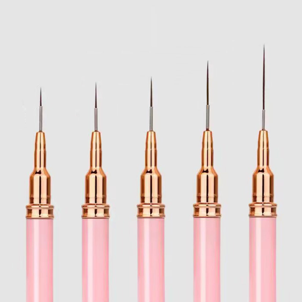 5PCS Nail Art Liner Brushes Set Nail Tools For Long Lines Thin Details Fine Drawing