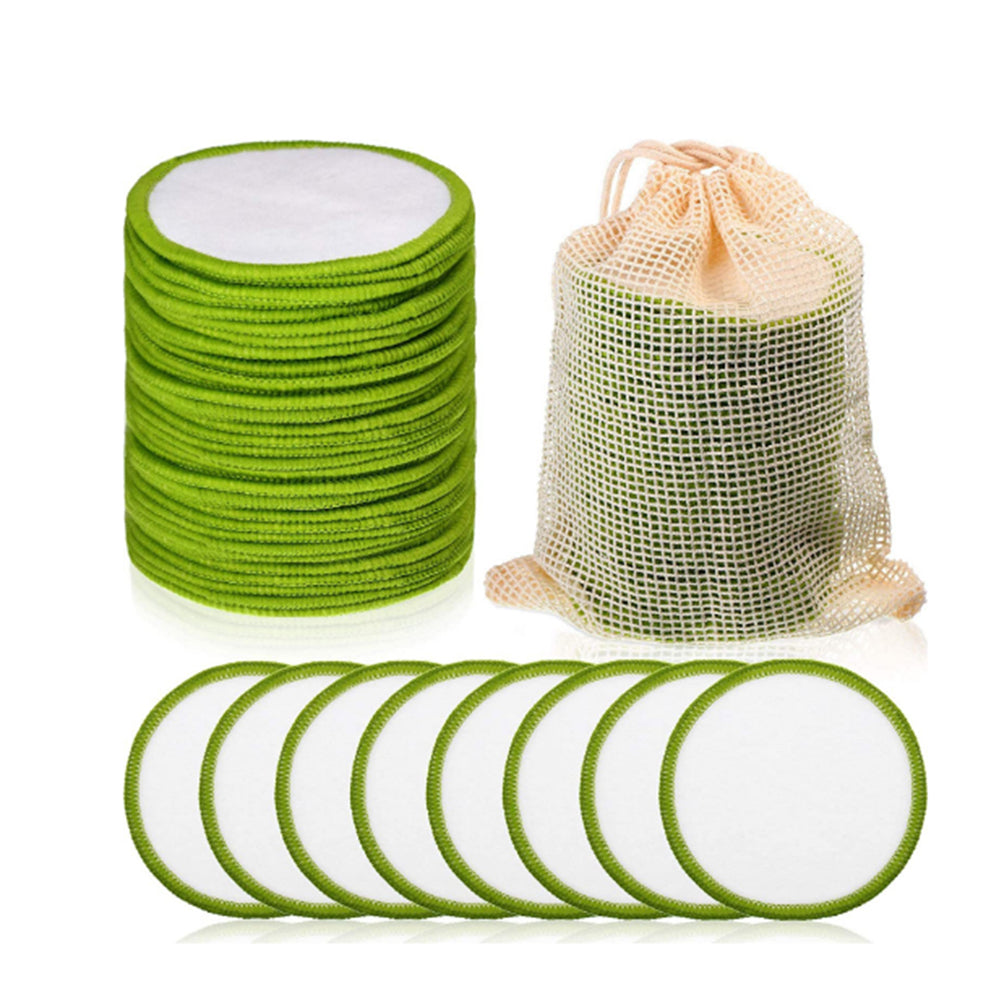 20Pcs Reusable Makeup Remover Pads with a Mesh Bag and Storage Box