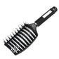 Detangle Nylon Boar Bristle Brush Head Scalp Massage Comb For Fine Hair