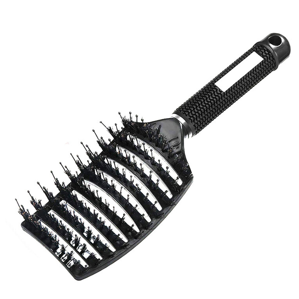 Detangle Nylon Boar Bristle Brush Head Scalp Massage Comb For Fine Hair