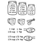 Kitchen Conversion Chart Sticker Set Transparent