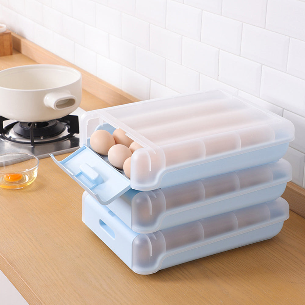 34.3x25.2x8.2CM Automatic Scrolling Egg Storage Box Removable Egg Dispenser