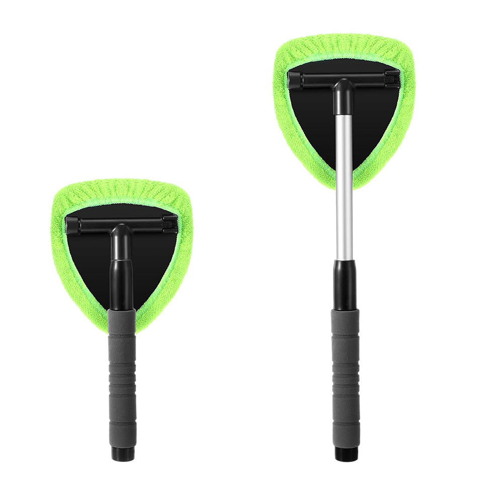Car Windshield Cleaning Tool with Extendable Handle 4 Reusable Microfiber Pads