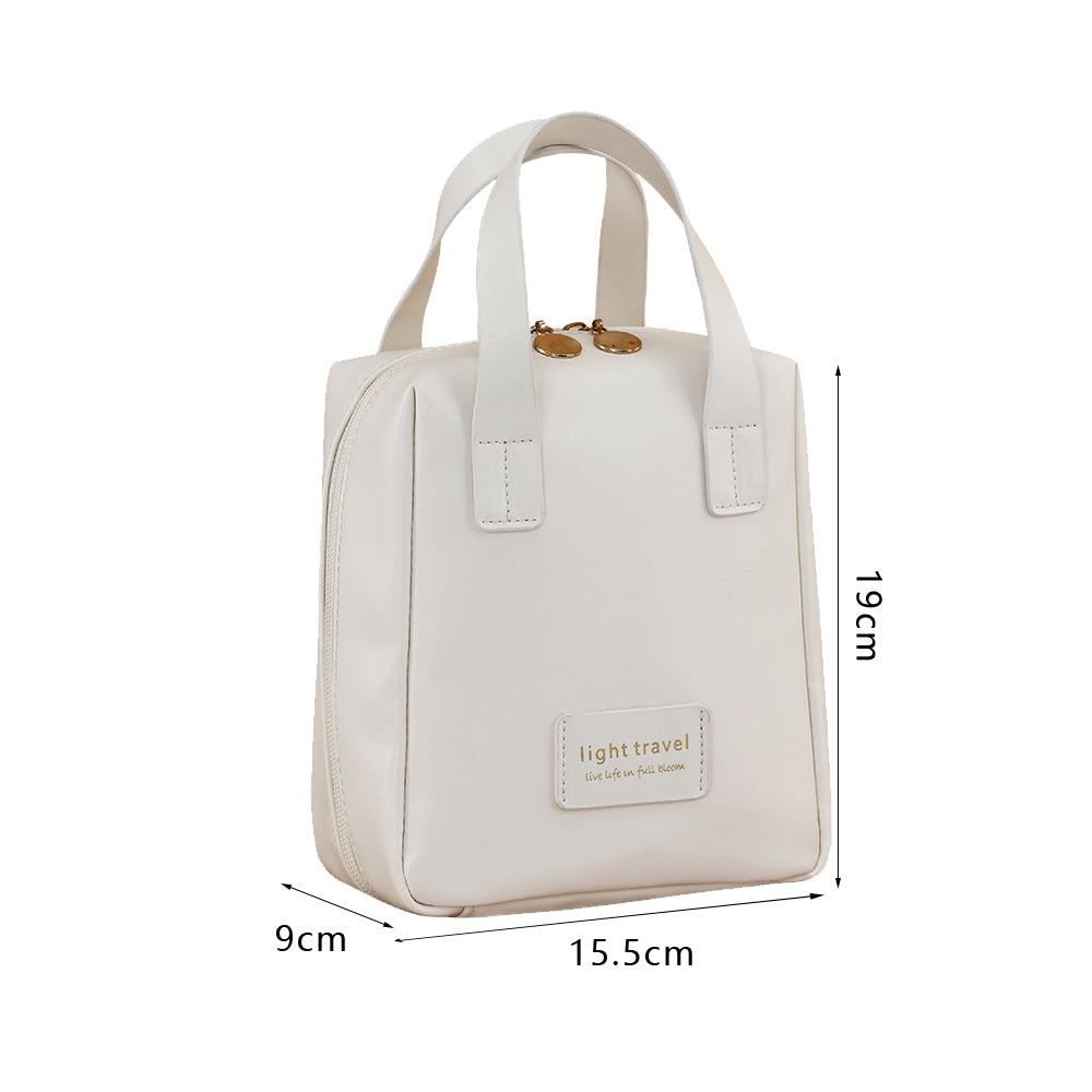 PU Leather Travel Cosmetic Bag with Handle