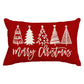 Merry Christmas Throw Pillowcase Rectangle Lumbar Winter Holiday Cushion Cover