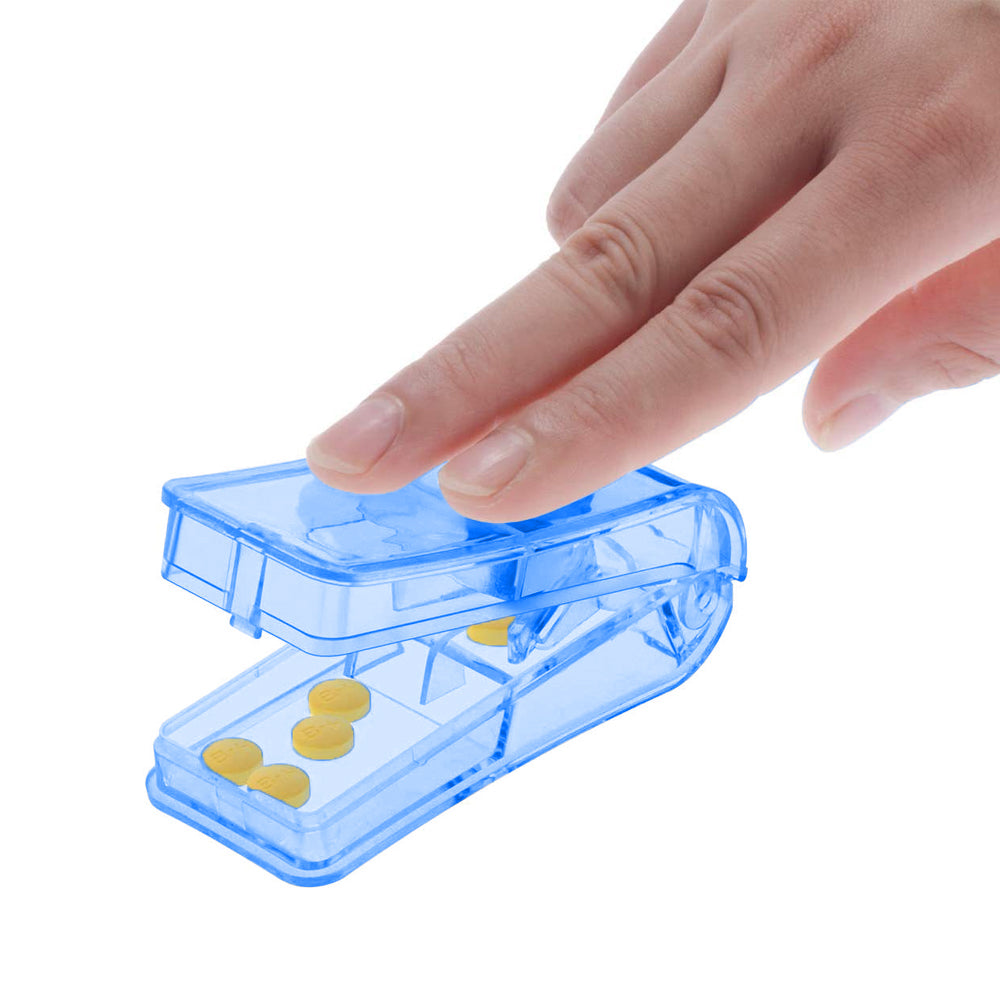 3Pcs Portable Pill Cutter Tablet Vitamin Splitter Divider Grinder Travel Medicine Storage Box