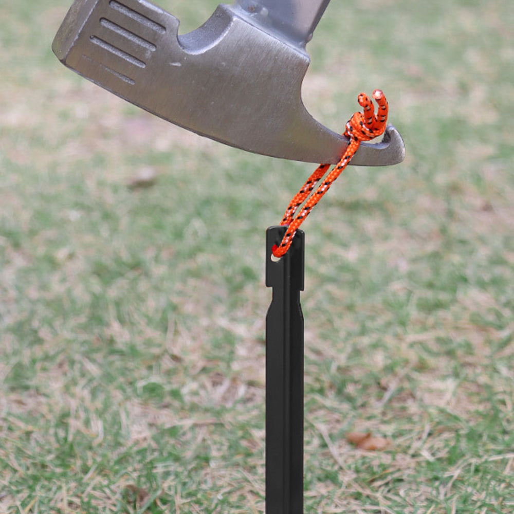 8Pcs Aluminum Alloy Tent Stakes Outdoor Camping Trip Tent Peg with Rope
