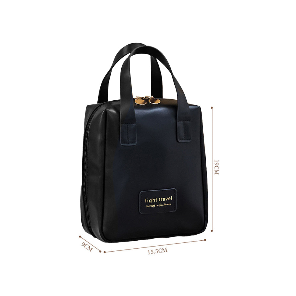 PU Leather Travel Cosmetic Bag with Handle
