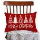 Merry Christmas Throw Pillowcase Rectangle Lumbar Winter Holiday Cushion Cover