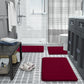3Pcs Coral Fleece Bathroom Mat Anti Slip Toilet Rugs Fast Absorbent