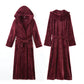 Winter Long Flannel Hooded Bath Robe